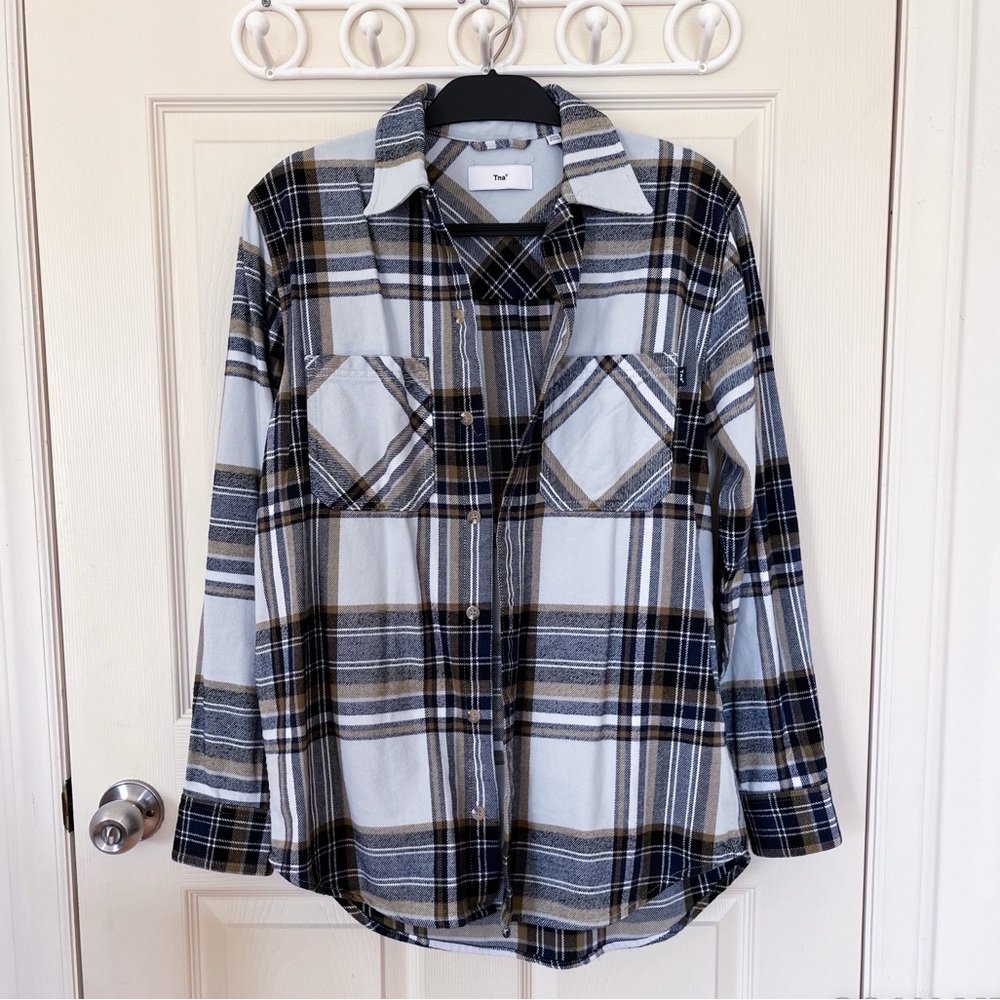 NEW Aritzia TNA Plaid Flannel Oversized Shirt Jacket